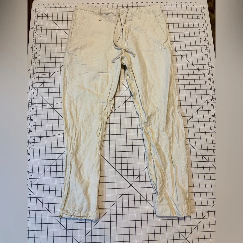 Banana Republic Men’s Size 34/30 Cream Linen Blend Straight Fit Pants